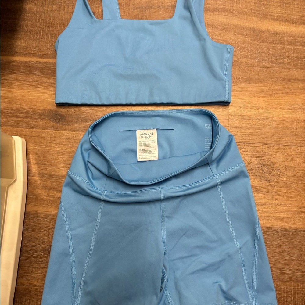 Girlfriend Collective High Waist Shorts - Blue